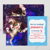宇宙で猫がジャンプする 招待状 (正面/裏面)