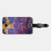 宇宙で自撮る赤いタビー猫 ラゲッジタグ (裏面横)