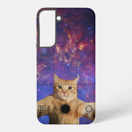宇宙で自撮る赤いタビー猫 SAMSUNG GALAXY S22+ケース