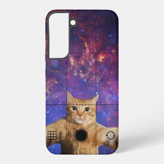 宇宙で自撮る赤いタビー猫 SAMSUNG GALAXYケース (裏面)