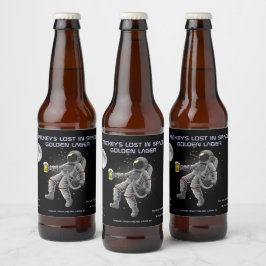 宇宙で迷子の面白い宇宙飛行士をカスタマイズ ビールラベル