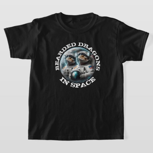 宇宙で遊ぶヒゲトカゲ Tシャツ (レイダウン)