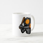 宇宙で野球をする宇宙飛行士 コーヒーマグカップ (正面右)