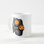 宇宙で野球をする宇宙飛行士 コーヒーマグカップ (正面左)