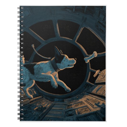 宇宙で骨を追う宇宙犬 ノートブック (正面)