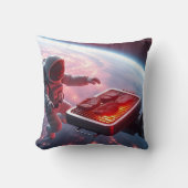宇宙で鶏肉を揚げる宇宙飛行士 – おもしろい & Uniqu クッション (正面)