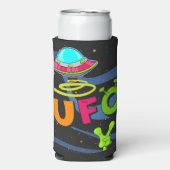 宇宙でUFOがハローと言う スリム缶クーラー (Seltzer正面)