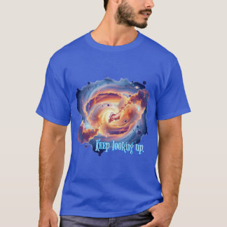 宇宙とポジティ保ブ:見上げる。 Tシャツ