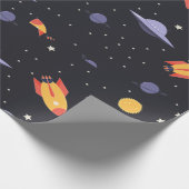 宇宙とロケット ラッピングペーパー (角)