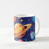 宇宙と惑星のテーマ コーヒーマグカップ (正面右)