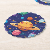 宇宙と惑星のテーマ ペーパーコースター (アングル)
