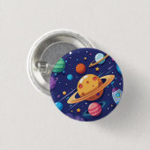 宇宙と惑星のテーマ 缶バッジ (正面&裏面)