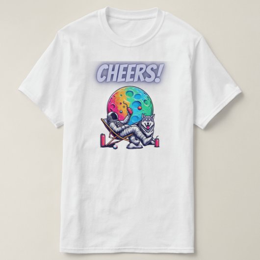 宇宙と狼 Tシャツ (デザイン正面)