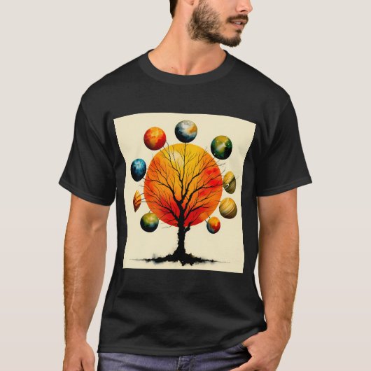 宇宙と神秘的な自然 Tシャツ (正面)