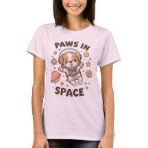 宇宙にいる猫のTシャツ 宇宙飛行士 ねこ かわいい メンズ レディース おもしろ グラフィックTシャ