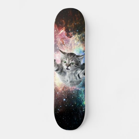 宇宙にいる面白い猫 スケートボード (正面)