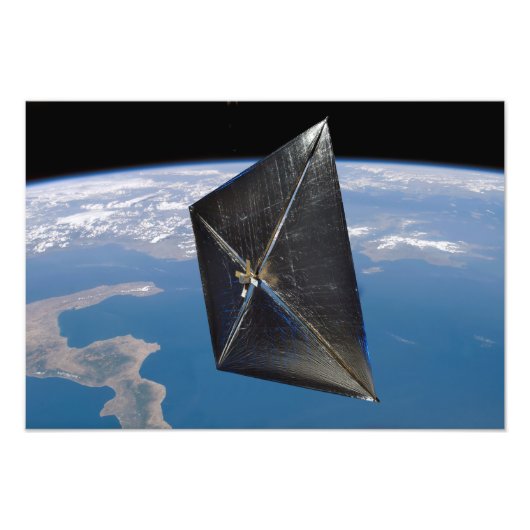 宇宙におけるNanoSail-Dのアーティストコンセプト フォトプリント (正面)
