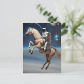 宇宙に乗る宇宙飛行士 ポストカード (スタンド正面)