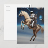 宇宙に乗る宇宙飛行士 ポストカード (正面/裏面)