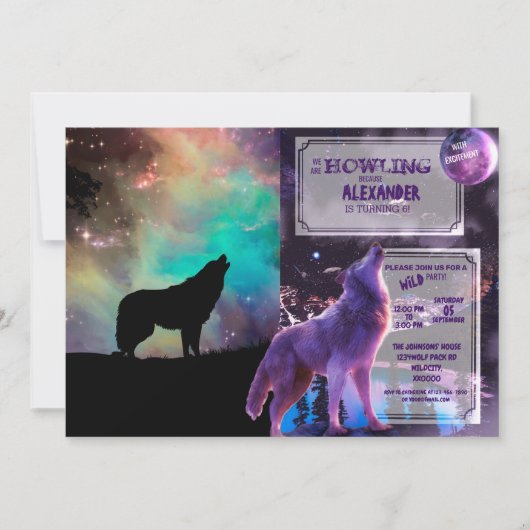 宇宙に向かって吠えるオオカミ 招待状 (正面)