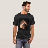 宇宙に浮かぶキューブの米国国旗 Tシャツ (正面フル)