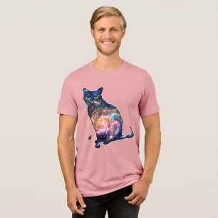 宇宙に浮かぶネコTシャツ トライブレンドTシャツ