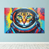宇宙に浮かぶベンガル猫 キャンバスプリント (インサイチュ (ウッドフロア))