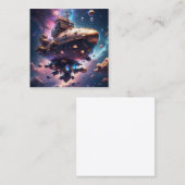 宇宙に浮かぶ宇宙海賊船 スクエア名刺 (正面/裏面)