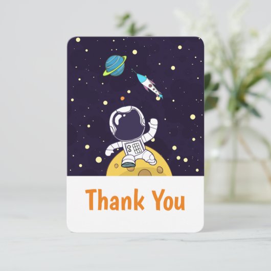 宇宙に浮かぶ宇宙飛行士ありがとう サンキューカード (スタンド正面)