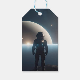 宇宙に浮かぶ宇宙飛行士 ギフトタグ