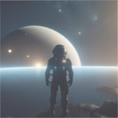 宇宙に浮かぶ宇宙飛行士 シール (正面)