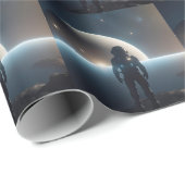 宇宙に浮かぶ宇宙飛行士 ラッピングペーパー (ロールコーナー)