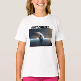 宇宙に浮かぶ宇宙飛行士 Tシャツ