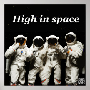 宇宙に行く前にポーズをとる宇宙飛行士 ポスター