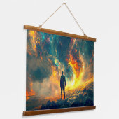 宇宙に 吊り下げ型タペストリー (傾斜あり)