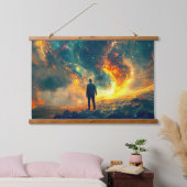 宇宙に 吊り下げ型タペストリー (寝室)