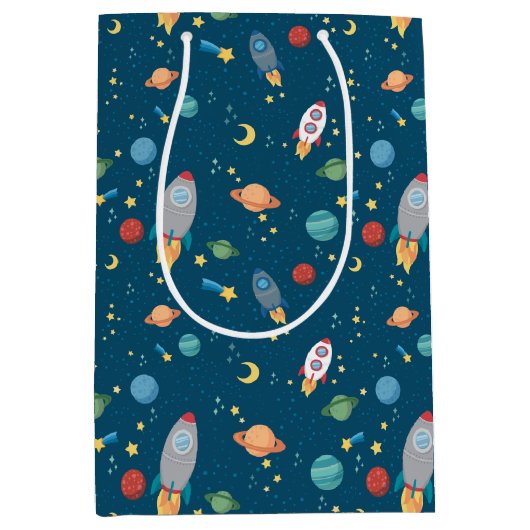 宇宙のおもしろいのギフトバッグ ミディアムペーパーバッグ (正面)