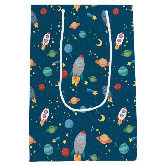 宇宙のおもしろいのギフトバッグ ミディアムペーパーバッグ (裏面)