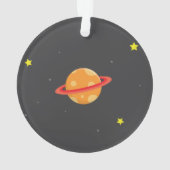 宇宙のかわいい宇宙飛行士少年ロケットのオーナメント オーナメント (裏面)