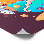 宇宙のかわいい漫画の惑星。 ポスター (角)