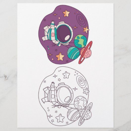 宇宙のぬりえページ チラシ (正面)