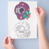 宇宙のぬりえページ チラシ (手)