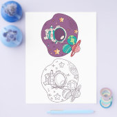 宇宙のぬりえページ チラシ (シングル)