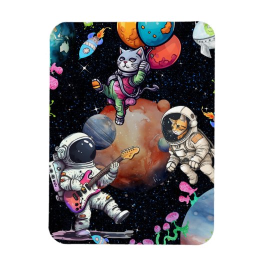 宇宙のねこちゃん フレキシブル フォト マグネット (縦)