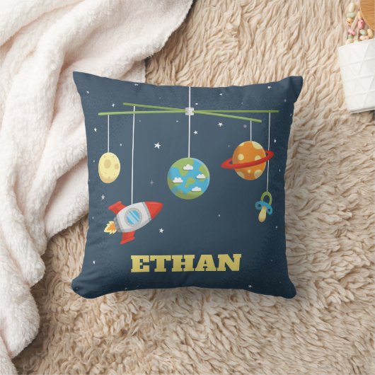 宇宙のまぐさ桶は男の赤ちゃんの子供部屋の枕をもてあそびます クッション (ブランケット)