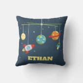 宇宙のまぐさ桶は男の赤ちゃんの子供部屋の枕をもてあそびます クッション (裏面)