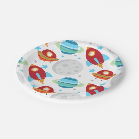 宇宙のまわりにトリップザサンパターン ペーパープレート (アングル)