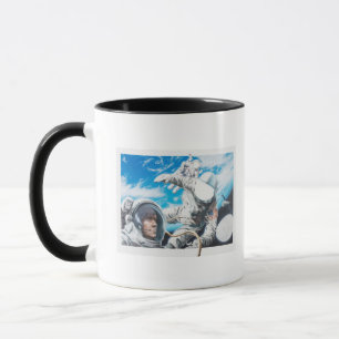 宇宙のアメリカの宇宙飛行士のイラストレーション マグカップ
