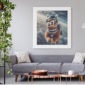 宇宙のアルパカのシュールな動物アート ポスター