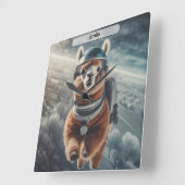 宇宙のアルパカのシュールな動物ポスター スクエア壁時計 (傾斜)